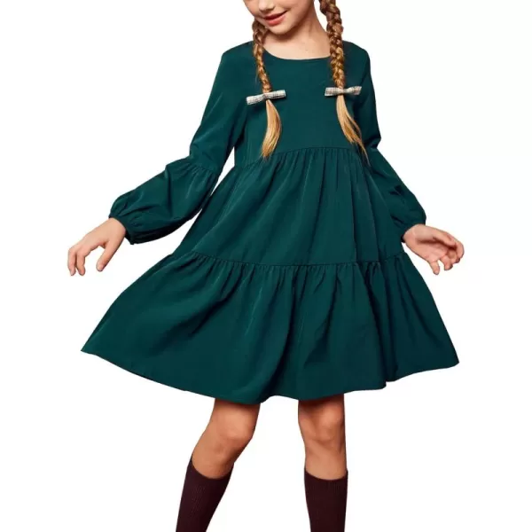 Arshiner Girls Dress Long Sleeve A Line Loose Swing Ruffle Tunic Dresses