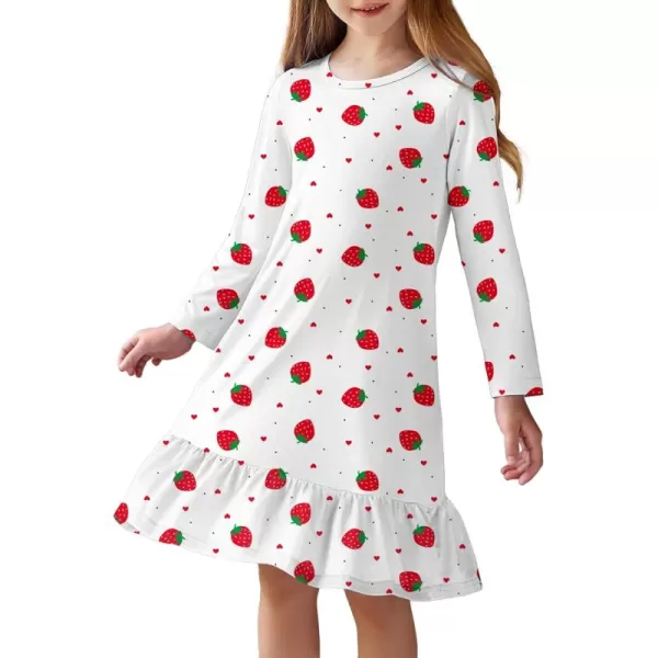 Arshiner Girls' Sleepwear Long Sleeve Cute Nightgown Nightie Pajama Dress
