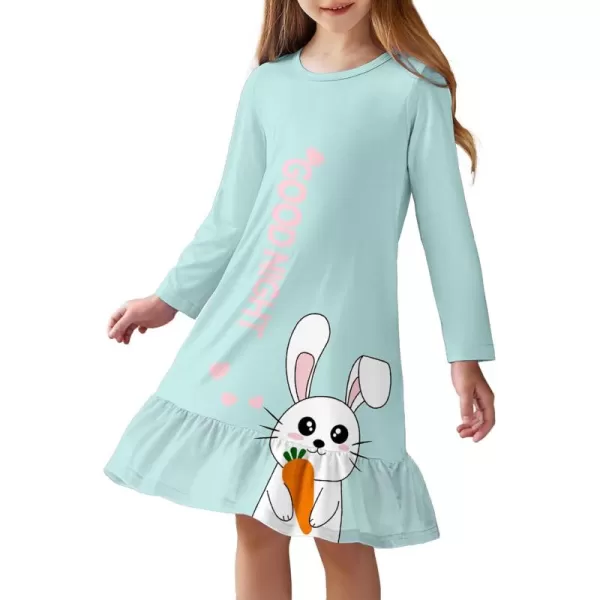 Arshiner Girls' Sleepwear Long Sleeve Cute Nightgown Nightie Pajama Dress