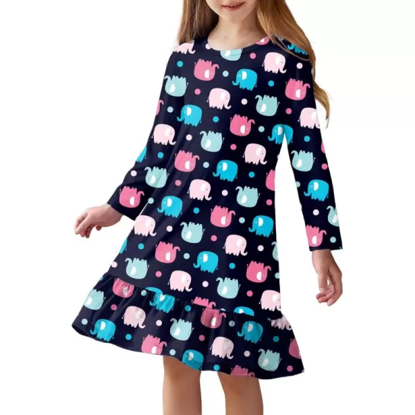 Arshiner Girls' Sleepwear Long Sleeve Cute Nightgown Nightie Pajama Dress