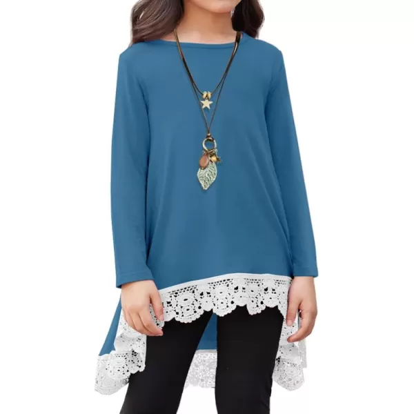 Arshiner Girls Tunic Tops Casual Basic Loose Soft Swing Pullover Long Blouse T-Shirt Tee