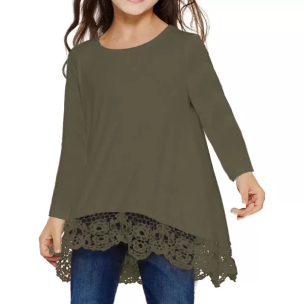 Arshiner Girls Tunic Tops Casual Basic Loose Soft Swing Pullover Long Blouse T-Shirt Tee
