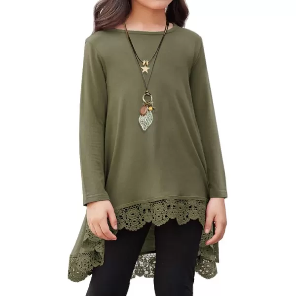 Arshiner Girls Tunic Tops Casual Basic Loose Soft Swing Pullover Long Blouse T-Shirt Tee
