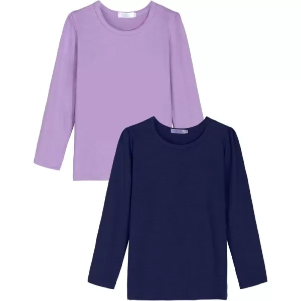 Arshiner Kids 2 Pack Long Sleeve Tees Girls Basic Tees 2pcs Shirt