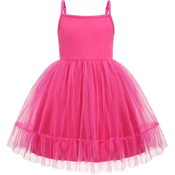Arshiner Toddler Girls Tulle Dress Rainbow Tutu Birthday Party Princess Dresses Ruffle Hem Cami Dress Summer Outfit Size 2-6