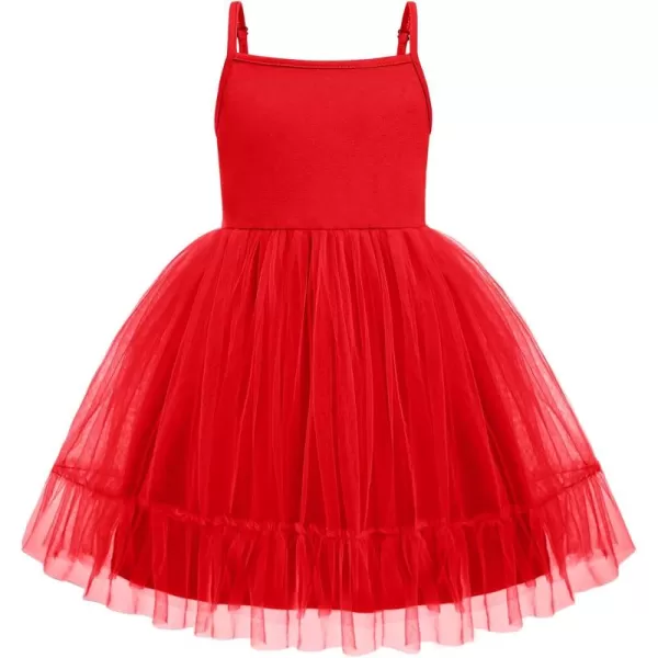 Arshiner Toddler Girls Tulle Dress Rainbow Tutu Birthday Party Princess Dresses Ruffle Hem Cami Dress Summer Outfit Size 2-6