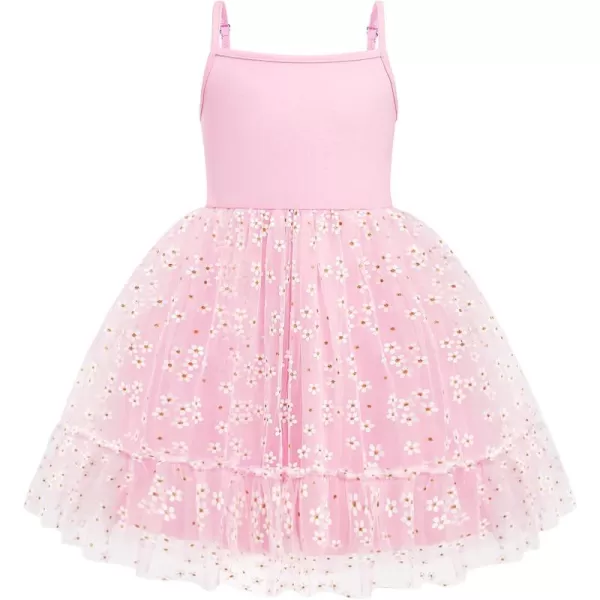 Arshiner Toddler Girls Tulle Dress Rainbow Tutu Birthday Party Princess Dresses Ruffle Hem Cami Dress Summer Outfit Size 2-6