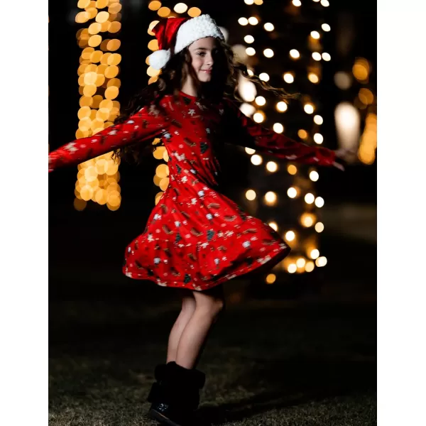 Arshiner Girl Long Sleeve Dress Tiered Ruffle Swing Tunic Shirt Dress