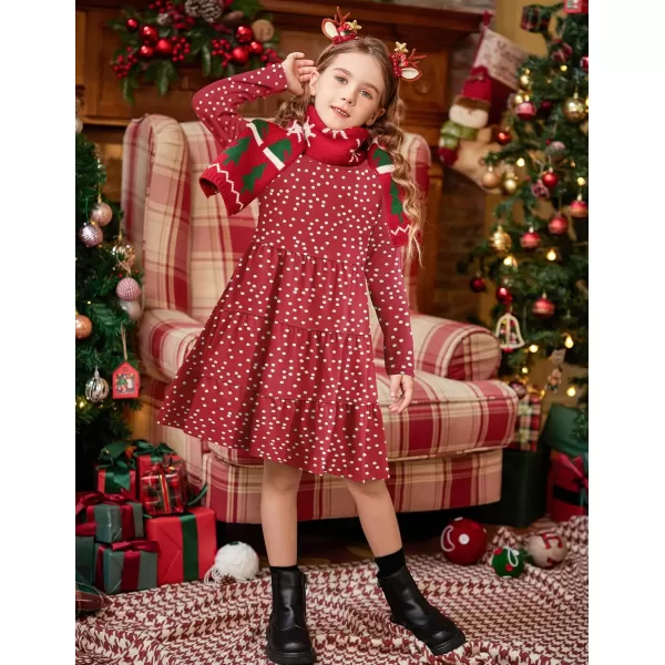 Arshiner Girl Long Sleeve Dress Tiered Ruffle Swing Tunic Shirt Dress
