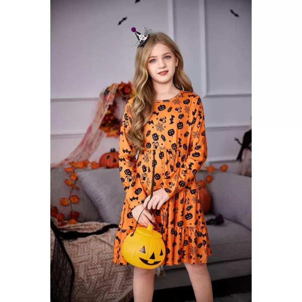 Arshiner Girl Long Sleeve Dress Tiered Ruffle Swing Tunic Shirt Dress