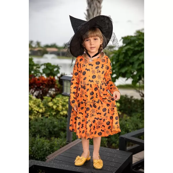 Arshiner Girl Long Sleeve Dress Tiered Ruffle Swing Tunic Shirt Dress