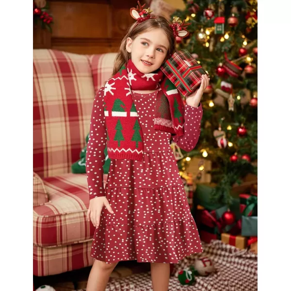 Arshiner Girl Long Sleeve Dress Tiered Ruffle Swing Tunic Shirt Dress