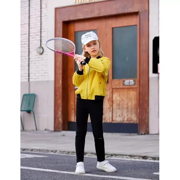 Arshiner Girls Bomber Jacket Casual Coat Zip Up Outerwear with Pockets for 4-12 Years