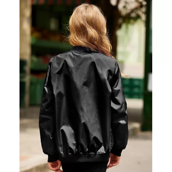 Arshiner Girls Bomber Jacket Casual Coat Zip Up Outerwear with Pockets for 4-12 Years