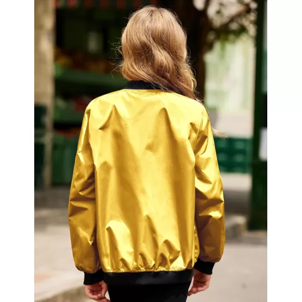 Arshiner Girls Bomber Jacket Casual Coat Zip Up Outerwear with Pockets for 4-12 Years