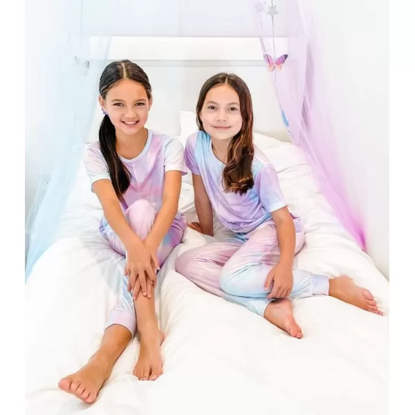 Arshiner Girls Clothing Sets Tie Dye Twist Front Tops &amp; Sweatpants Outfits Sportwear Sweatsuits Tracksuits 4-13 Year