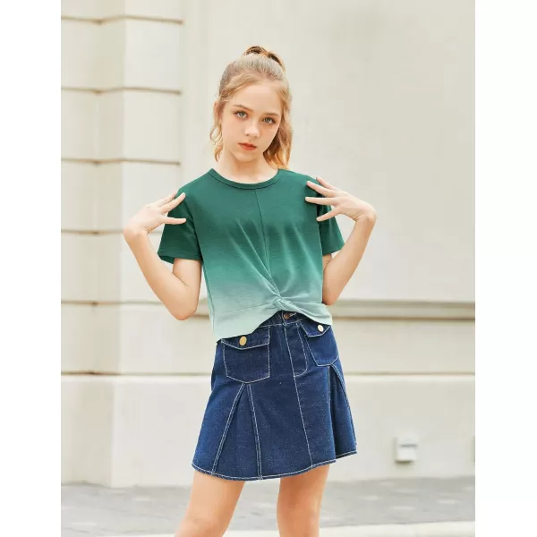 Arshiner Girls Clothing Sets Tie Dye Twist Front Tops &amp; Sweatpants Outfits Sportwear Sweatsuits Tracksuits 4-13 Year