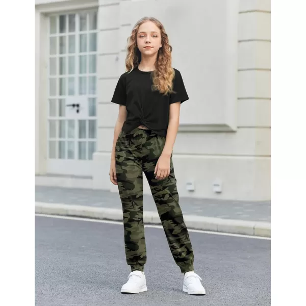 Arshiner Girls Clothing Sets Tie Dye Twist Front Tops &amp; Sweatpants Outfits Sportwear Sweatsuits Tracksuits 4-13 Year