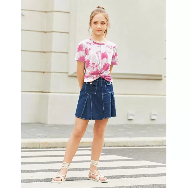 Arshiner Girls Clothing Sets Tie Dye Twist Front Tops &amp; Sweatpants Outfits Sportwear Sweatsuits Tracksuits 4-13 Year