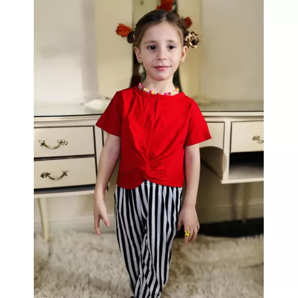 Arshiner Girls Clothing Sets Tie Dye Twist Front Tops &amp; Sweatpants Outfits Sportwear Sweatsuits Tracksuits 4-13 Year