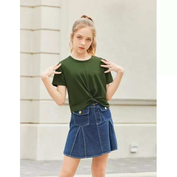 Arshiner Girls Clothing Sets Tie Dye Twist Front Tops &amp; Sweatpants Outfits Sportwear Sweatsuits Tracksuits 4-13 Year