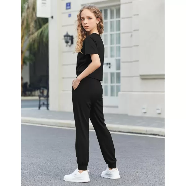 Arshiner Girls Clothing Sets Tie Dye Twist Front Tops &amp; Sweatpants Outfits Sportwear Sweatsuits Tracksuits 4-13 Year