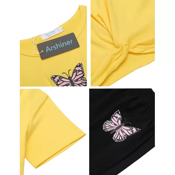 Arshiner Girls Clothing Sets Tie Dye Twist Front Tops &amp; Sweatpants Outfits Sportwear Sweatsuits Tracksuits 4-13 Year