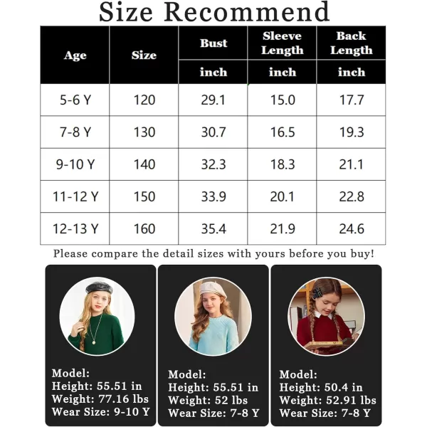 Arshiner Girls Crewneck Sweaters Chunky Lantern Sleeve Knit Jumper Tops Casual Drop Shoulder Pullover Outwear for 5-13 Years