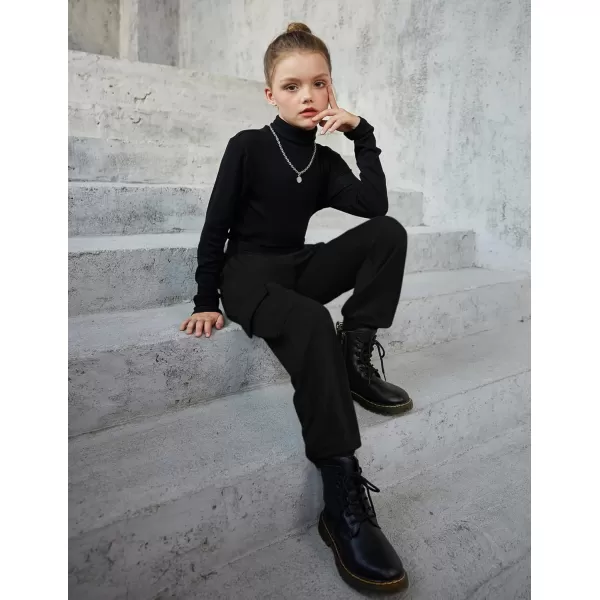 Arshiner Girls Joggers Sweatpants Kids Cargo Loose High Waisted Pants with Pockets 5-16 Years