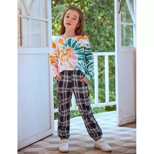 Arshiner Girls Joggers Sweatpants Kids Cargo Loose High Waisted Pants with Pockets 5-16 Years