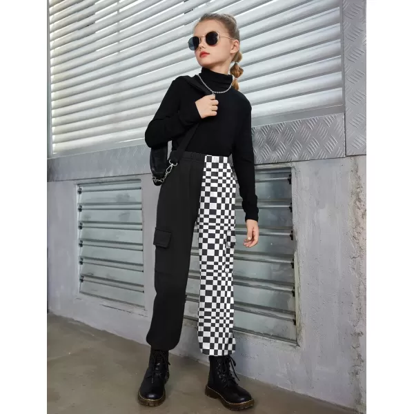 Arshiner Girls Joggers Sweatpants Kids Cargo Loose High Waisted Pants with Pockets 5-16 Years