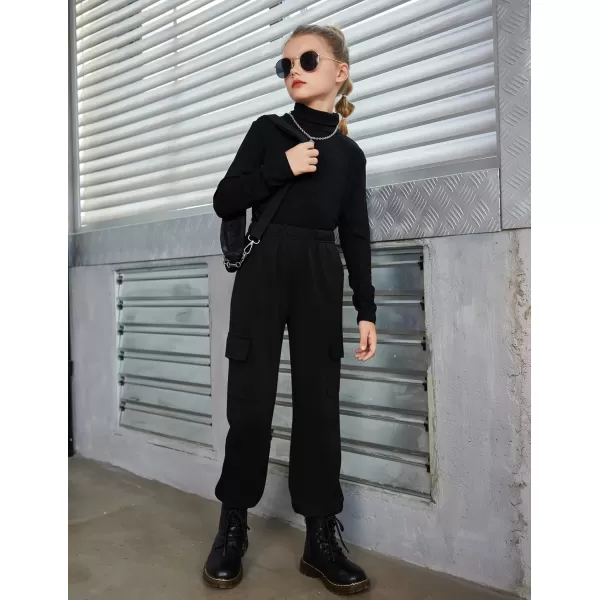 Arshiner Girls Joggers Sweatpants Kids Cargo Loose High Waisted Pants with Pockets 5-16 Years