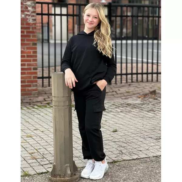 Arshiner Girls Joggers Sweatpants Kids Cargo Loose High Waisted Pants with Pockets 5-16 Years