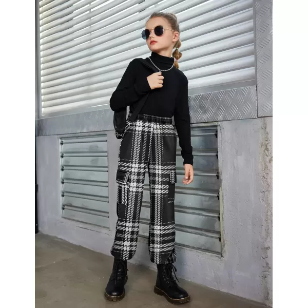 Arshiner Girls Joggers Sweatpants Kids Cargo Loose High Waisted Pants with Pockets 5-16 Years