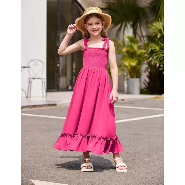 Arshiner Girls Summer Dress Boho Beach Casual Smocked Maxi Dresses 6-13 Years