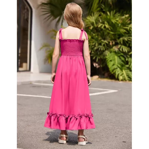 Arshiner Girls Summer Dress Boho Beach Casual Smocked Maxi Dresses 6-13 Years