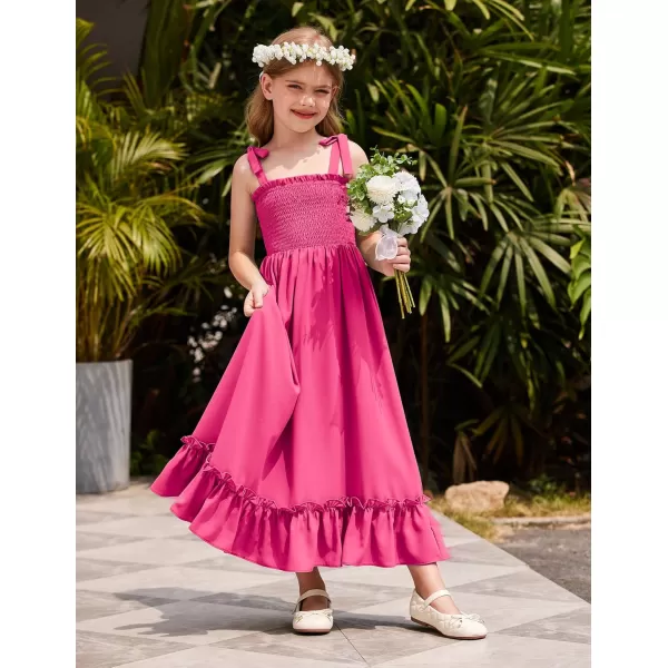 Arshiner Girls Summer Dress Boho Beach Casual Smocked Maxi Dresses 6-13 Years