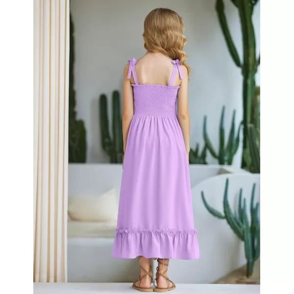 Arshiner Girls Summer Dress Boho Beach Casual Smocked Maxi Dresses 6-13 Years