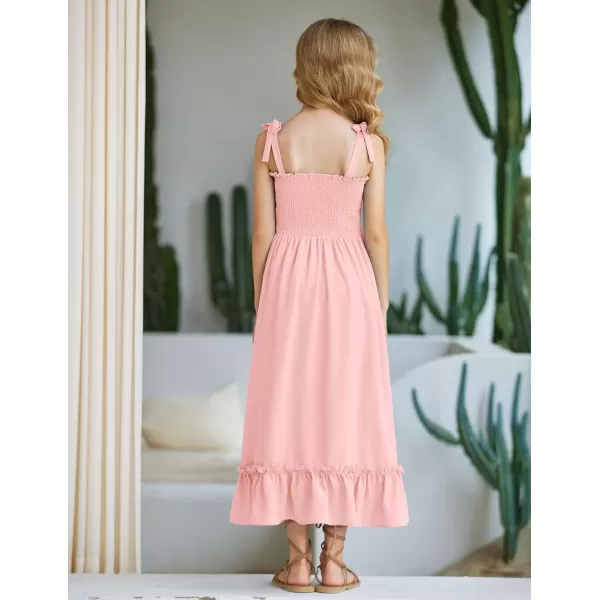 Arshiner Girls Summer Dress Boho Beach Casual Smocked Maxi Dresses 6-13 Years