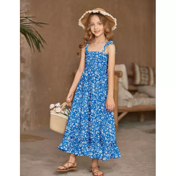 Arshiner Girls Summer Dress Boho Beach Casual Smocked Maxi Dresses 6-13 Years