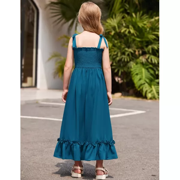 Arshiner Girls Summer Dress Boho Beach Casual Smocked Maxi Dresses 6-13 Years