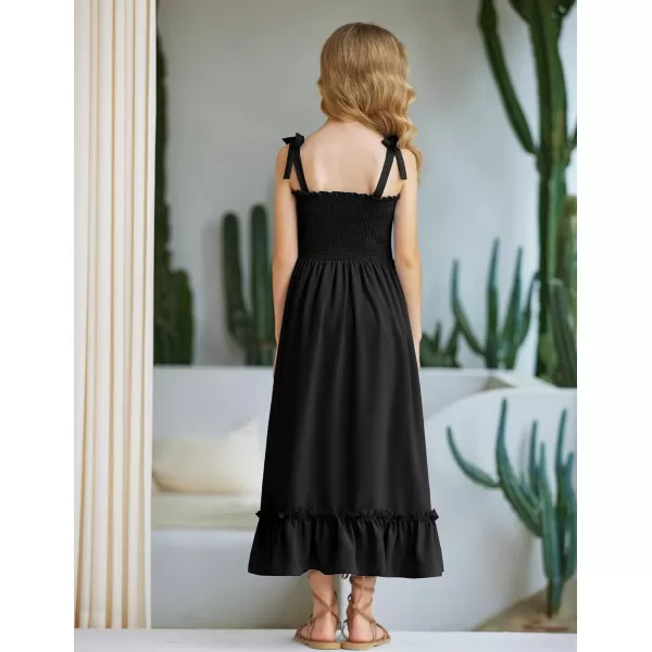 Arshiner Girls Summer Dress Boho Beach Casual Smocked Maxi Dresses 6-13 Years