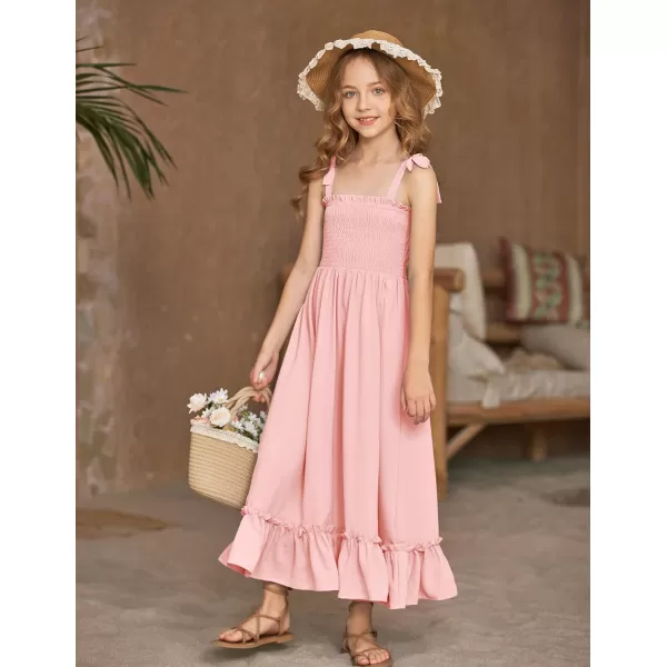Arshiner Girls Summer Dress Boho Beach Casual Smocked Maxi Dresses 6-13 Years