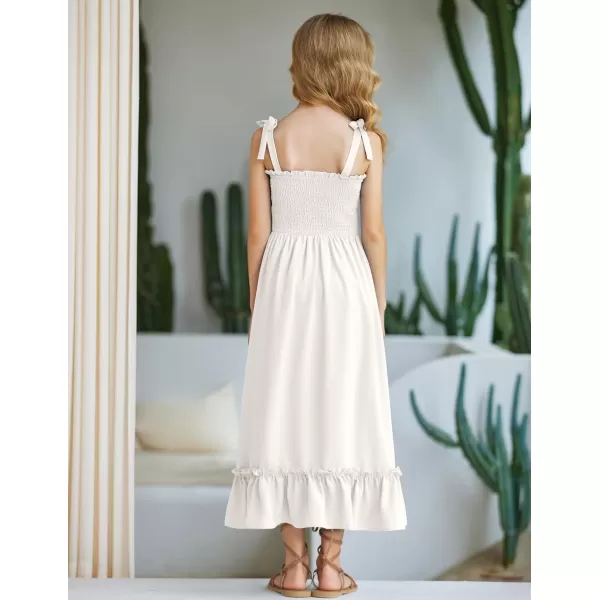 Arshiner Girls Summer Dress Boho Beach Casual Smocked Maxi Dresses 6-13 Years