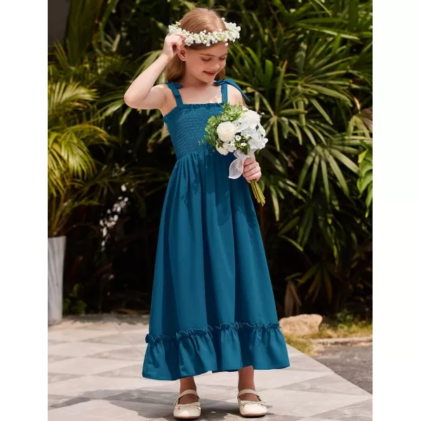 Arshiner Girls Summer Dress Boho Beach Casual Smocked Maxi Dresses 6-13 Years