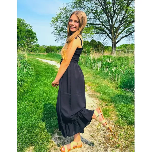 Arshiner Girls Summer Dress Boho Beach Casual Smocked Maxi Dresses 6-13 Years