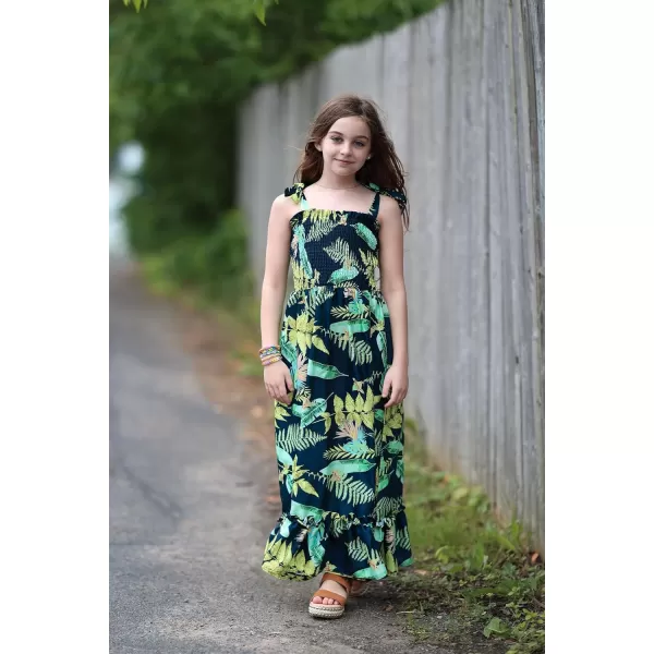 Arshiner Girls Summer Dress Boho Beach Casual Smocked Maxi Dresses 6-13 Years