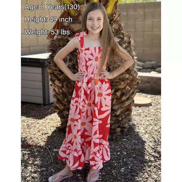 Arshiner Girls Summer Dress Boho Beach Casual Smocked Maxi Dresses 6-13 Years