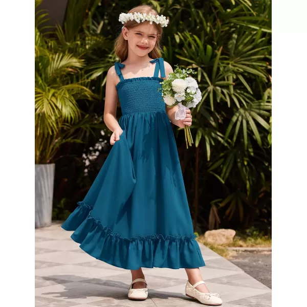 Arshiner Girls Summer Dress Boho Beach Casual Smocked Maxi Dresses 6-13 Years