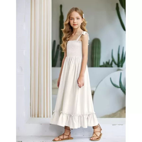 Arshiner Girls Summer Dress Boho Beach Casual Smocked Maxi Dresses 6-13 Years